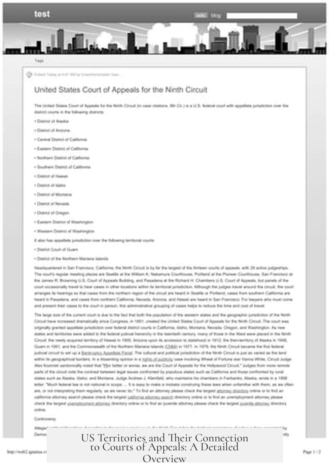 US Territories and Their Connection to Courts of Appeals: A Detailed Overview