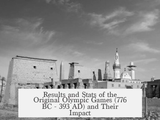 Results and Stats of the Original Olympic Games (776 BC - 393 AD) and Their Impact