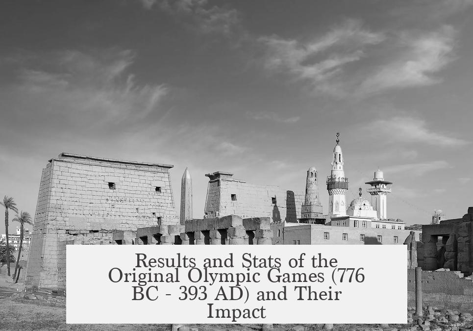 Results and Stats of the Original Olympic Games (776 BC - 393 AD) and Their Impact