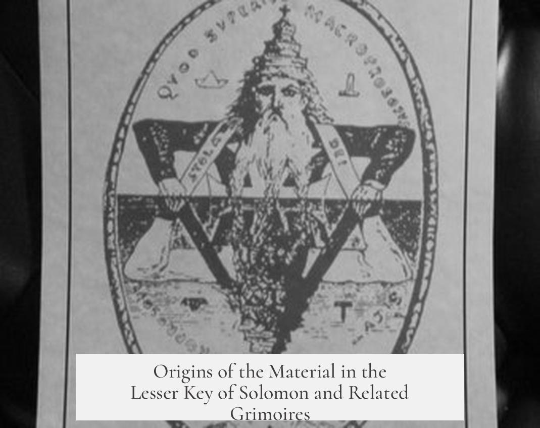 Origins of the Material in the Lesser Key of Solomon and Related Grimoires