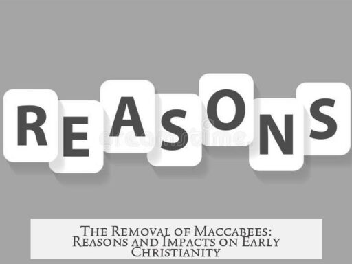 The Removal of Maccabees: Reasons and Impacts on Early Christianity