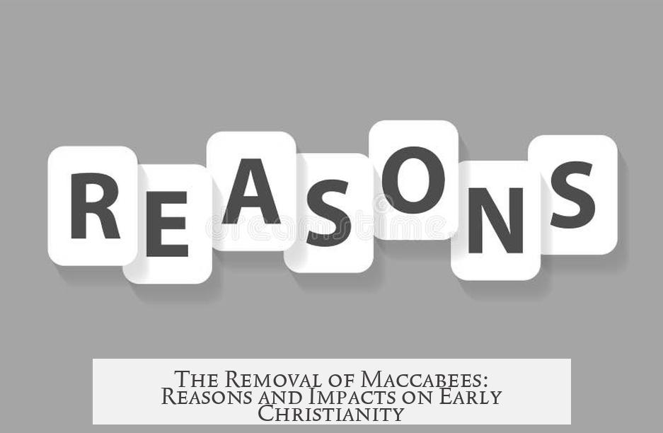 The Removal of Maccabees: Reasons and Impacts on Early Christianity