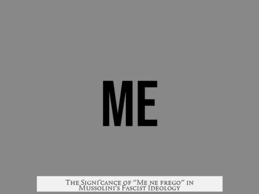 The Significance of "Me ne frego" in Mussolini's Fascist Ideology